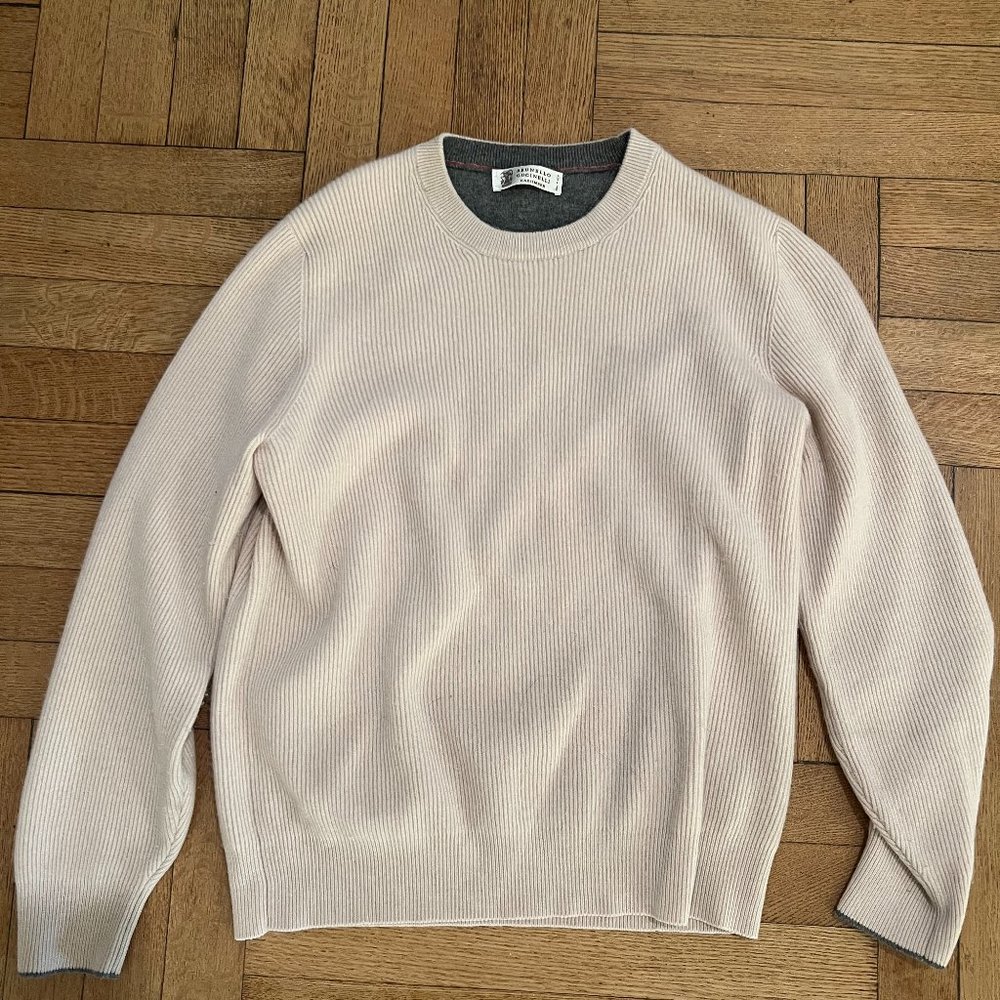 Brunello Cucinelli cream cashmere sweater